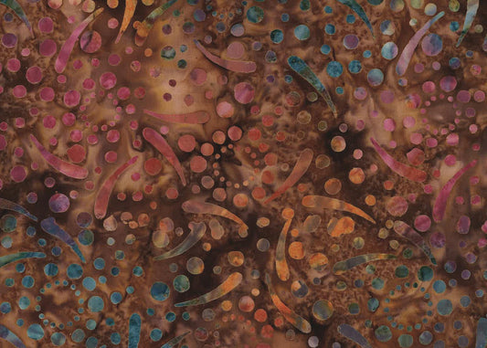 OASIS FABRICS BATIK 72-4682 SPLASH BROWN