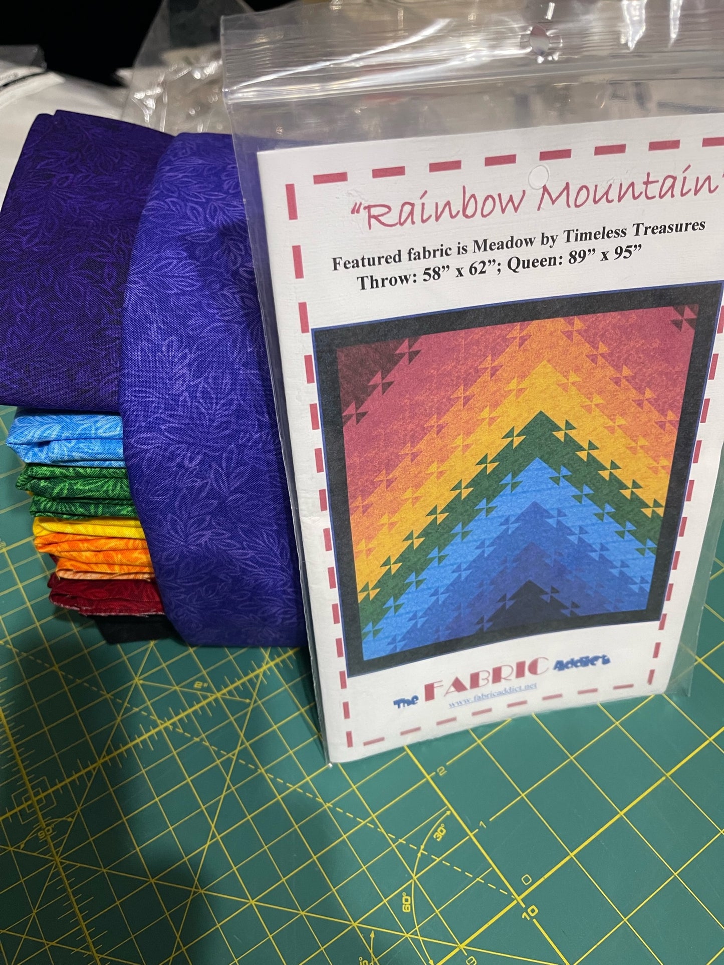 Rainbow Mountain Queen Size Quilt Kit from The Fabric Addict
